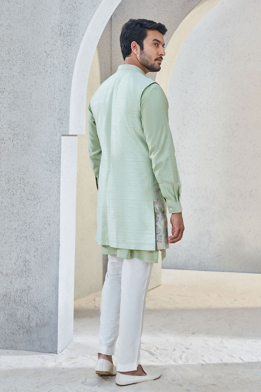 Dhruvam Nehru Jacket - Sage Green, Sage Green, image 3